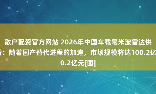散户配资官方网站 2026年中国车载毫米波雷达供需分析：随着国产替代进程的加速，市场规模将达100.2亿元[图]