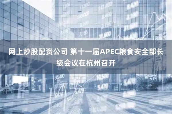 网上炒股配资公司 第十一届APEC粮食安全部长级会议在杭州召开